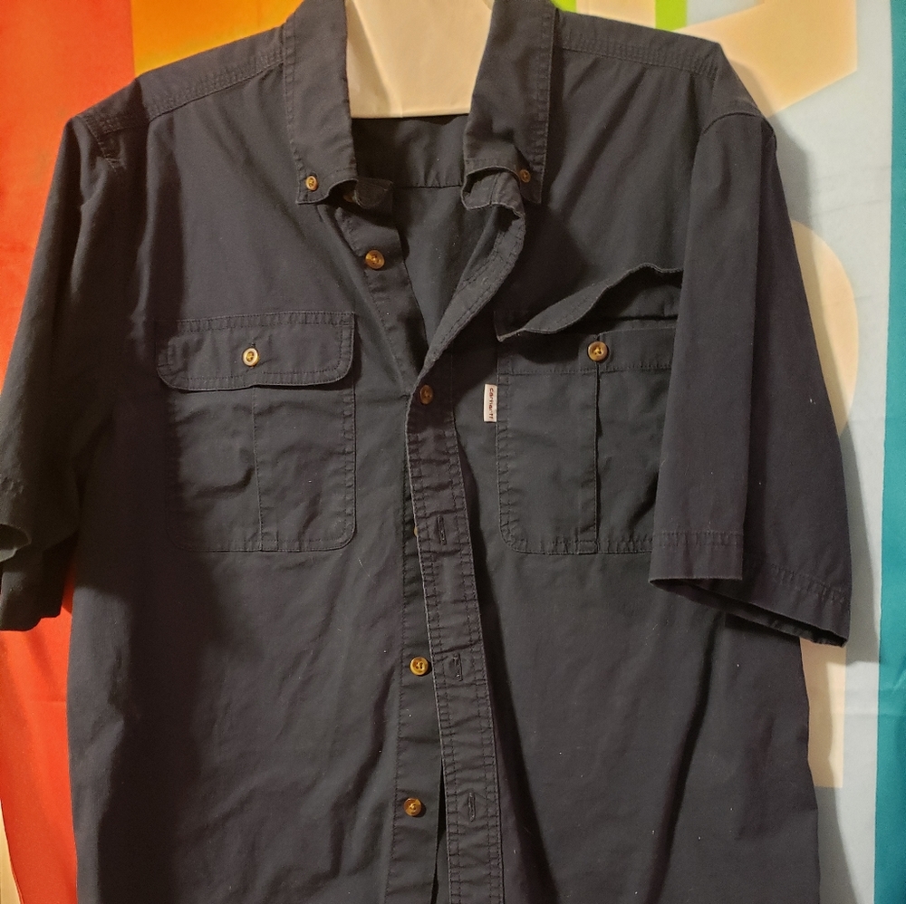 Blue button down